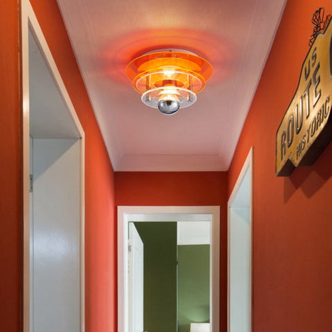 Ceiling Light with Layered Acrylic Discs and Retro Geometric Design