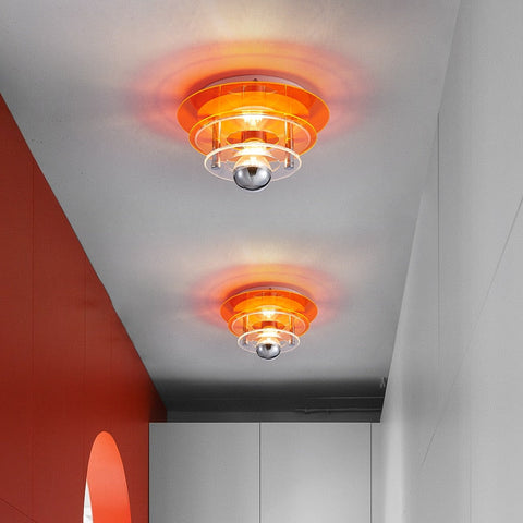 Ceiling Light with Layered Acrylic Discs and Retro Geometric Design