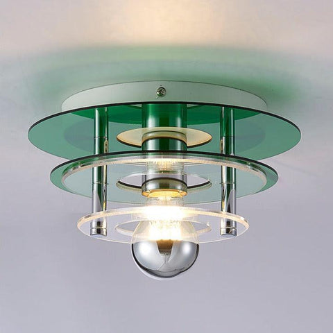 Ceiling Light with Layered Acrylic Discs and Retro Geometric Design