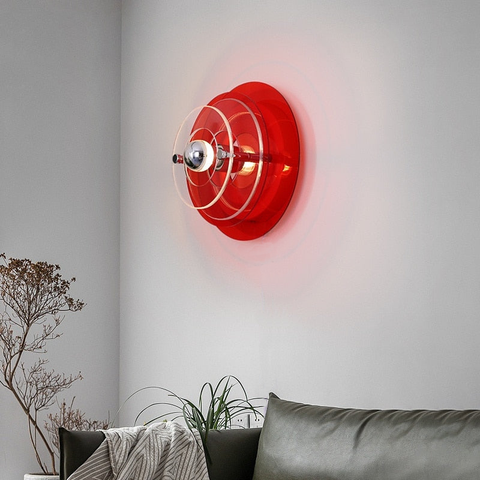 Wall Light with Layered Acrylic Discs and Retro Geometric Styling