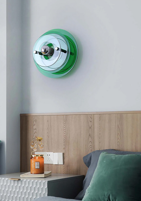 Wall Light with Layered Acrylic Discs and Retro Geometric Styling