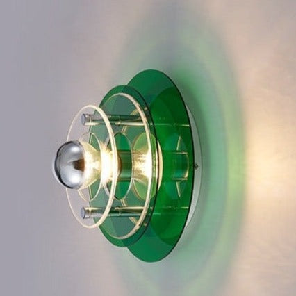 Wall Light with Layered Acrylic Discs and Retro Geometric Styling