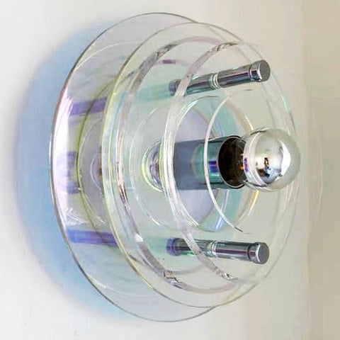 Wall Light with Layered Acrylic Discs and Retro Geometric Styling