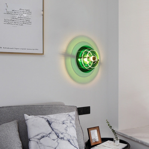 Wall Light with Layered Acrylic Discs and Retro Geometric Styling