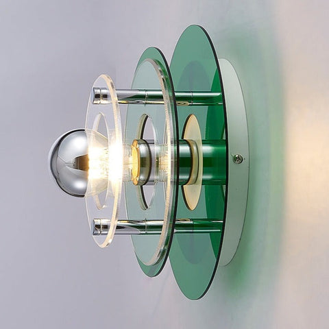 Wall Light with Layered Acrylic Discs and Retro Geometric Styling