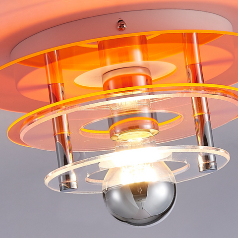 Wall Light with Layered Acrylic Discs and Retro Geometric Styling