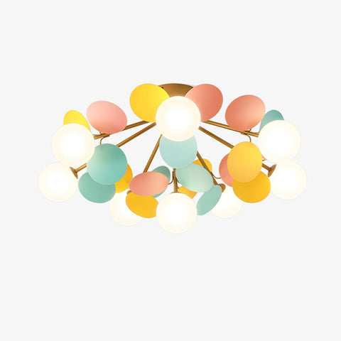 Round Macaron Ceiling Light with Playful Modern Discs