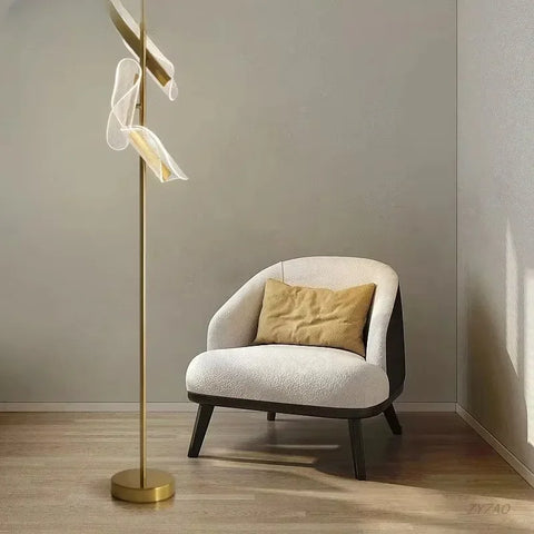 Acrylic LED Floor Lamp with Slim Vertical Acrylic Shade