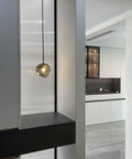 Glass Pendant Light in Amber or Smoked Gray