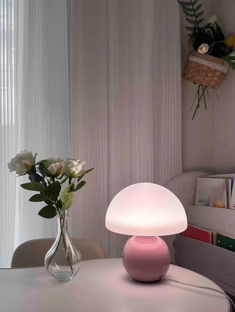 Mushroom Ceramic Table Lamp with Adjustable LED Lighting for Modern Interiors