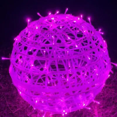 LED Hanging Ball Light with Woven Shade for Indoor and Outdoor Use