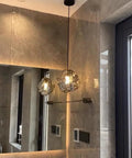 Glass Pendant Light in Amber or Smoked Gray
