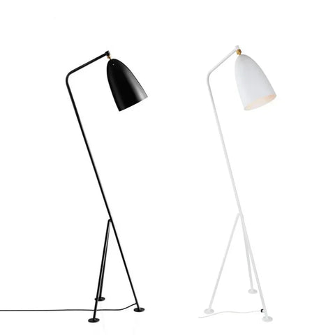 Grasshopper Tripod Floor Lamp with Angled Tripod and Cone Shade