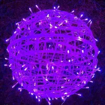 LED Hanging Ball Light with Woven Shade for Indoor and Outdoor Use
