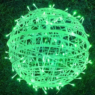 LED Hanging Ball Light with Woven Shade for Indoor and Outdoor Use