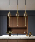 Crystal Pendant Light with Copper Frame