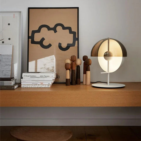 Twin Orb Floor Lamp with Twin Spherical Shades in Metal and Glass