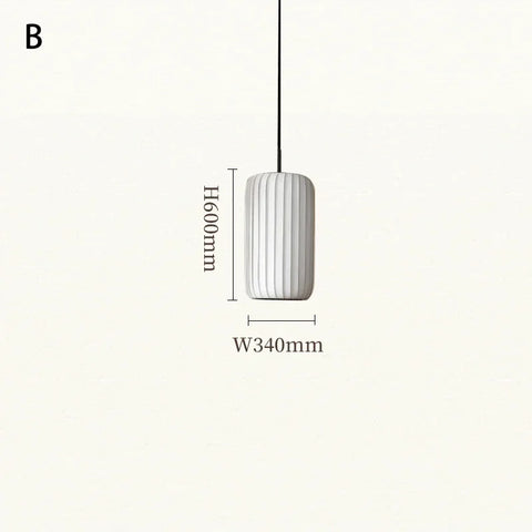 Fabric Lantern Pendant Light with Vertical Lantern Form