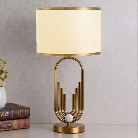 Iron and Fabric Floor Lamp with Pleated Lantern Shade