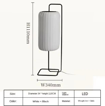 Fabric Lantern Pendant Light with Vertical Lantern Form
