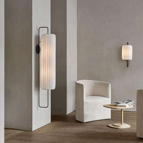 Fabric Lantern Pendant Light with Vertical Lantern Form