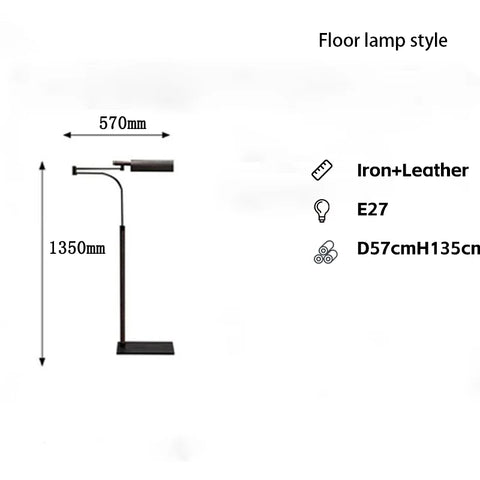 Modern Metal Floor Lamp with Adjustable Horizontal Lamp Head