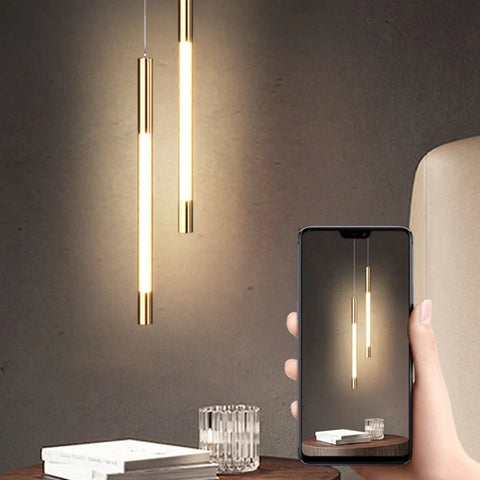 Gold-Tone LED Pendant with Clear Shade