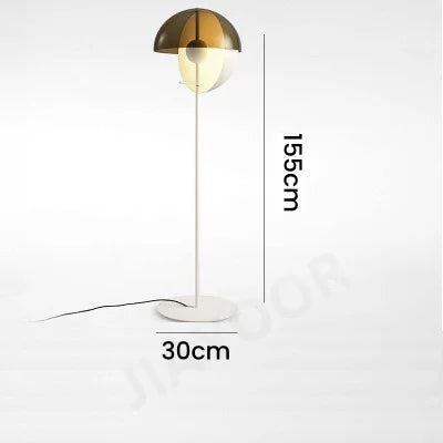 Twin Orb Floor Lamp with Twin Spherical Shades in Metal and Glass
