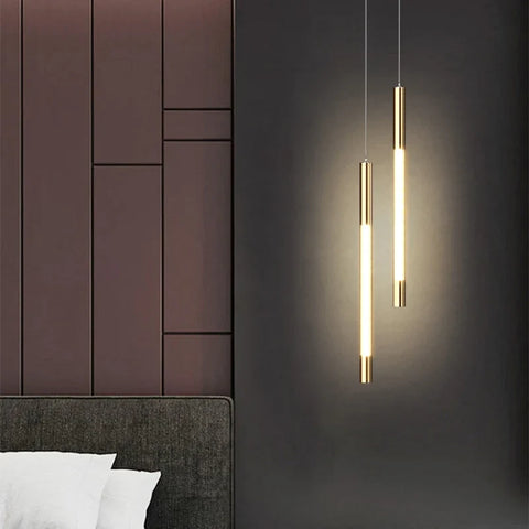 Gold-Tone LED Pendant with Clear Shade