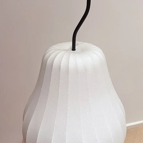 Japanese-style Silk Floor Lamp with Pear-shaped Shade