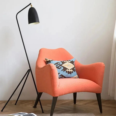 Grasshopper Tripod Floor Lamp with Angled Tripod and Cone Shade