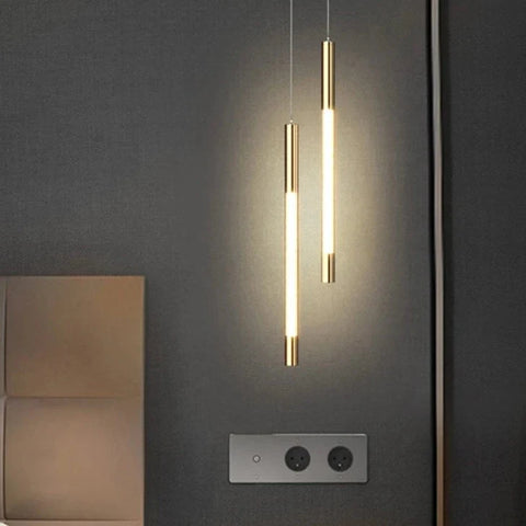Gold-Tone LED Pendant with Clear Shade