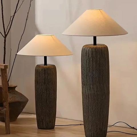 Ceramic Column Floor Lamp with Tapered Column Base
