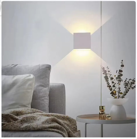Square LED Wall Light with Up-and-Down Illumination