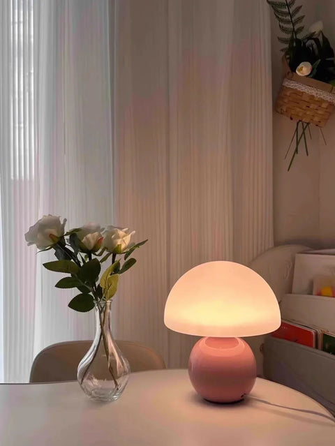 Mushroom Ceramic Table Lamp with Adjustable LED Lighting for Modern Interiors