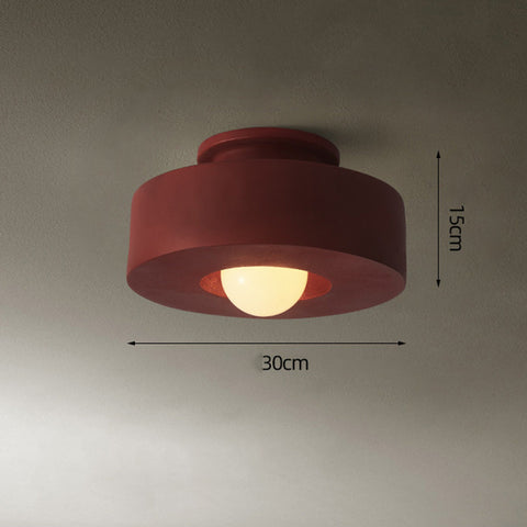 Round Polystyrene Flush-Mount Ceiling Light