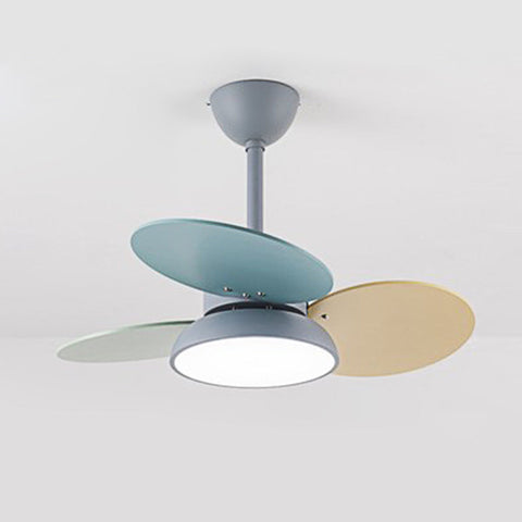 Ceiling Fan with Wood Blades and Integrated LED Light
