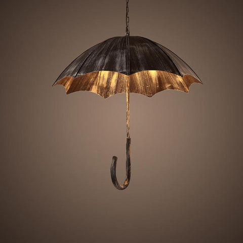 Iron Umbrella Chandelier with Five-Light Industrial Design