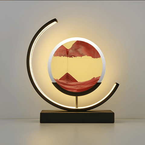 LED Moving Sand Art Table Lamp with Dimmable Ambient Lighting
