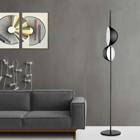 Double-shade Floor Lamp with Paired Adjustable Shades