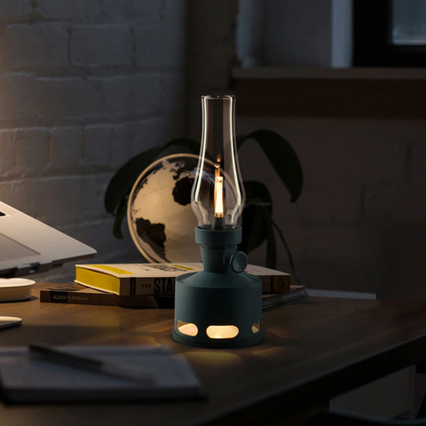 LED Lantern with Rechargeable Battery and Dimmable Oil Lamp Design