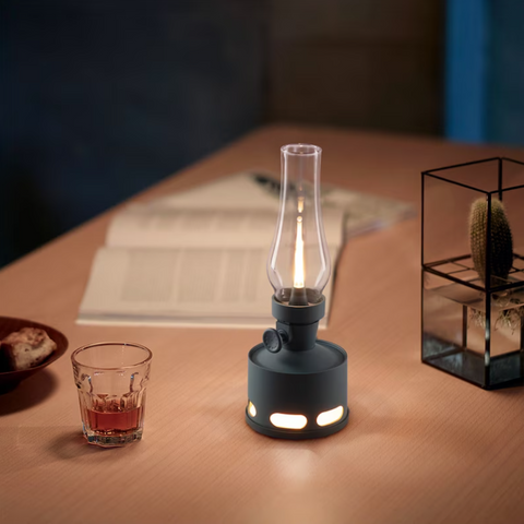 LED Lantern with Rechargeable Battery and Dimmable Oil Lamp Design
