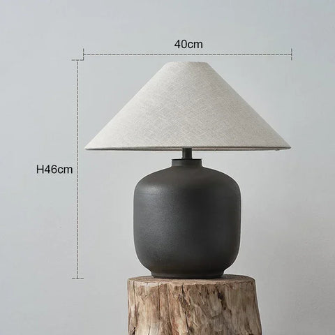 Ceramic Column Floor Lamp with Tapered Column Base