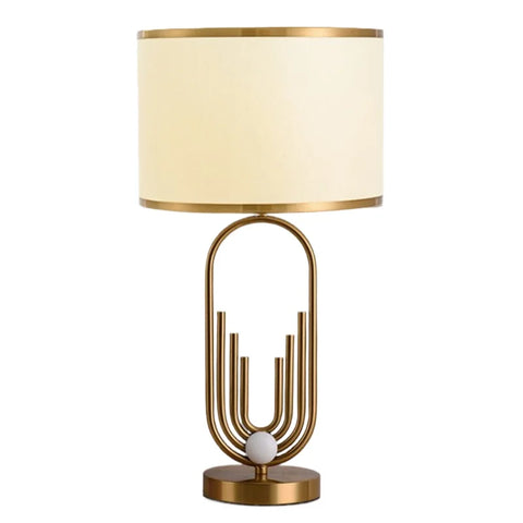 Iron and Fabric Floor Lamp with Pleated Lantern Shade