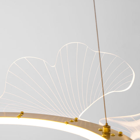 Sea Chandelier with Illuminated Leaf and Scallop Design