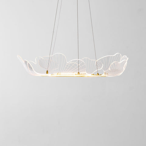 Sea Chandelier with Illuminated Leaf and Scallop Design
