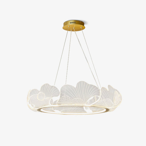 Sea Chandelier with Illuminated Leaf and Scallop Design