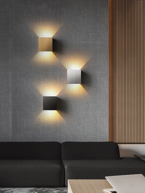 Square LED Wall Light with Up-and-Down Illumination