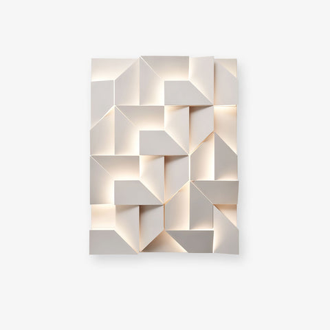 Wall Light with Geometric Aluminum Relief and Integrated LED