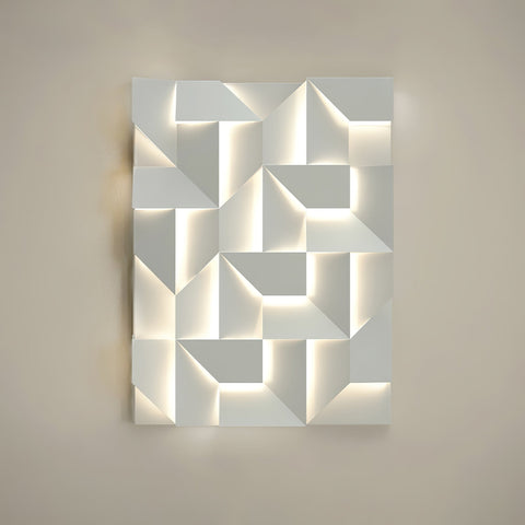 Wall Light with Geometric Aluminum Relief and Integrated LED